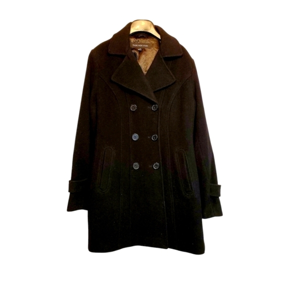 Marc New York Black Cashmere Wool Pea Coat - Picture 2 of 8